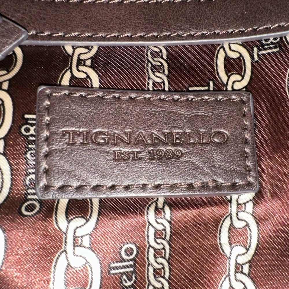 Tignanello Soft Peppled Leather, Studded Shoulder Bag Purse Green - Picture 5 of 7